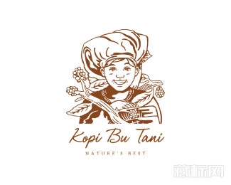 Kopi Bu Tani男孩logo设计欣赏
