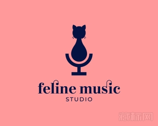 Feline Music猫科音乐logo设计欣赏