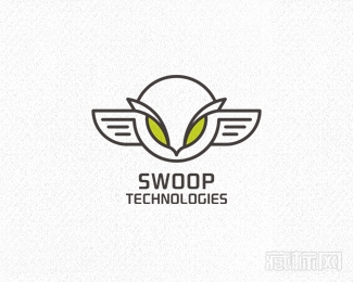  Swoop Technologies猫头鹰logo设计欣赏