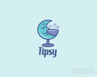  Tipsy喝醉酒的月亮logo设计欣赏