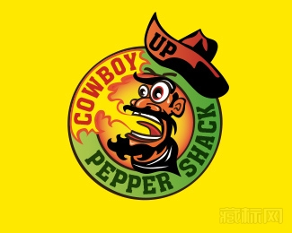 COWBOY UP PEPPER SHACK牛仔logo设计欣赏