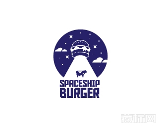 SPACESHIP BURGER宇宙飞船汉堡logo设计欣赏