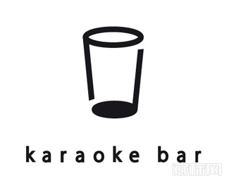 Karaoke Bar音乐符号logo设计欣赏