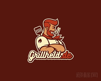 Grillheld烧烤英雄logo设计欣赏