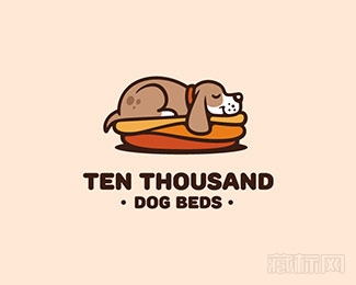 Ten Thousand Dog Beds狗窝logo设计欣赏