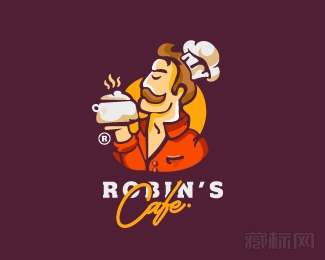Robin's Cafe罗宾咖啡logo设计欣赏