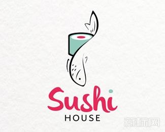 Sushi house寿司屋logo设计欣赏