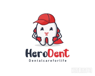 HeroDent牙齿英雄logo设计欣赏