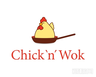 Chick n Wok煎鸡logo设计欣赏