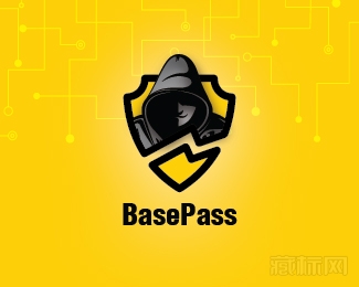 BasePass盾牌人物logo设计欣赏