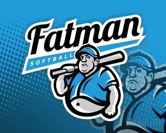Fatman Softball胖子垒球logo设计欣赏