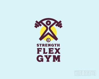 Strength Flex Gym举重logo设计欣赏