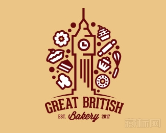 Great British Bakery英国面点logo设计欣赏