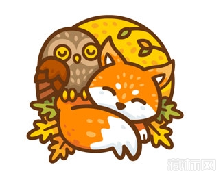 Fox Owl狐貍和貓頭鷹logo設計欣賞