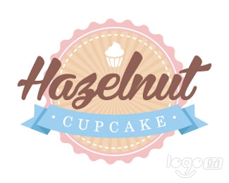 Hazelnut Cupcake榛子蛋糕logo设计欣赏