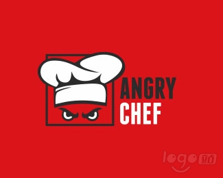 Angry Chef愤怒厨师logo设计欣赏