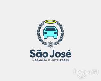 São José - Mecânica de Autos汽车维修logo设计欣赏
