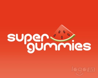 SuperGummies食品logo设计欣赏