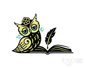 Cute Owl and Book教育logo設計欣賞