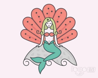 Colorful Mermaid彩色美人鱼logo设计欣赏