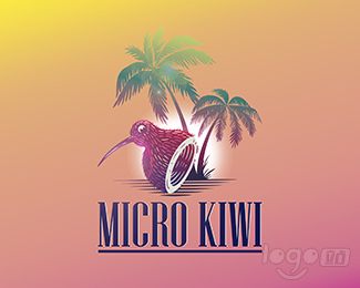 Micro Kiwi椰子鳥logo設計欣賞